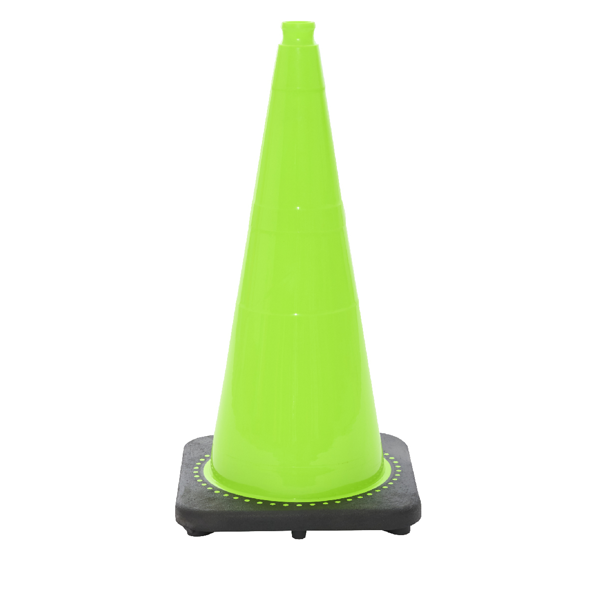 JBC Revolution Series Wide Body Traffic Cone — 28in., 10 lbs., Lime, Black Base, Non-Reflective, Model# RS70045CT-LIME
